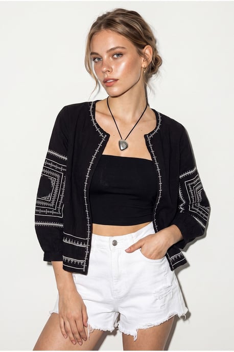 Bestickte Freizeitjacke mit Rundhalsausschnitt - Image 4