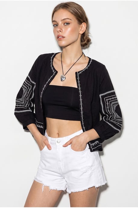 Bestickte Freizeitjacke mit Rundhalsausschnitt - Image 5