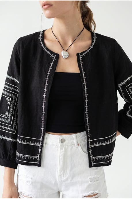 Bestickte Freizeitjacke mit Rundhalsausschnitt - Image 6