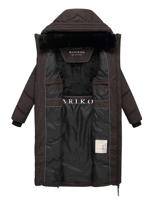 Marikoo Damen Winterjacke Nadaree – lang, warm & mit Kapuze - Image 6