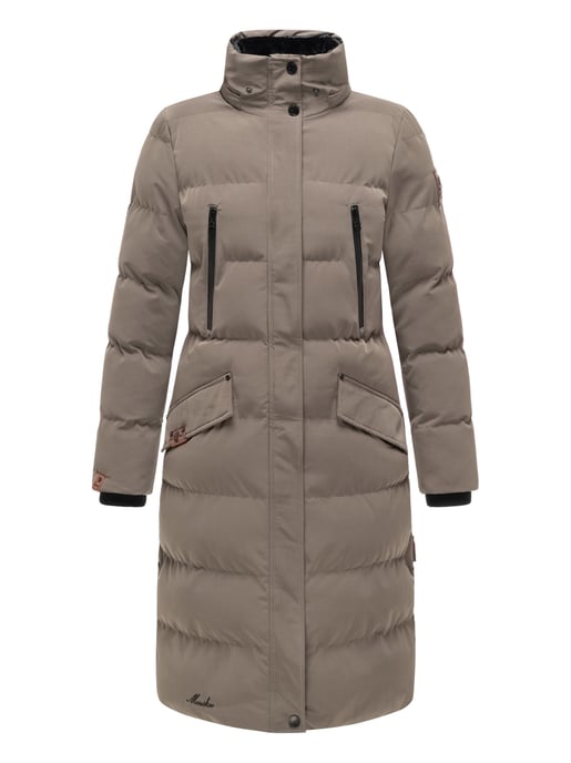Marikoo Damen Winterjacke – Schneesternchen, lang mit Kapuze & Fellkragen - Image 2