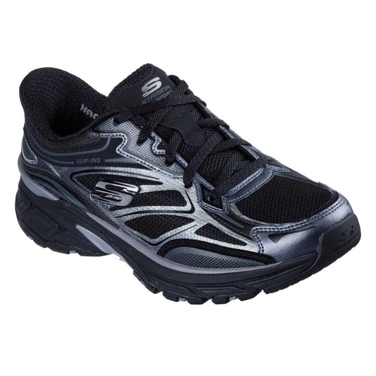 Skechers - Metallic Sneaker für Damen, Zum Reinschlüpfen, Flach (Schwarz) - Image 5