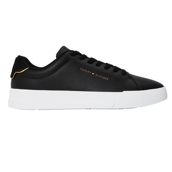 Tommy Hilfiger - "Pebble Grain Court" Sneaker für Herren, Leder (Schwarz/Gold) - Image 1