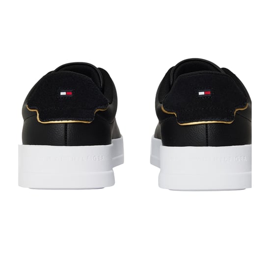 Tommy Hilfiger - "Pebble Grain Court" Sneaker für Herren, Leder (Schwarz/Gold) - Image 2