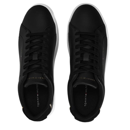 Tommy Hilfiger - "Pebble Grain Court" Sneaker für Herren, Leder (Schwarz/Gold) - Image 4