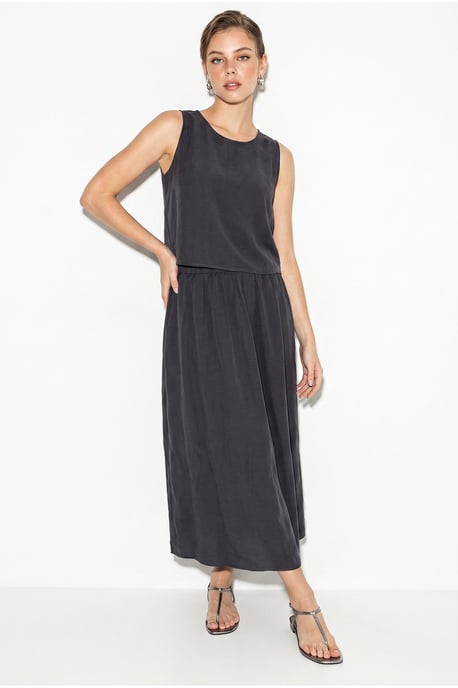 Ärmelloses Scoop-Neck Tanktop und Midrock-Set - Image 4