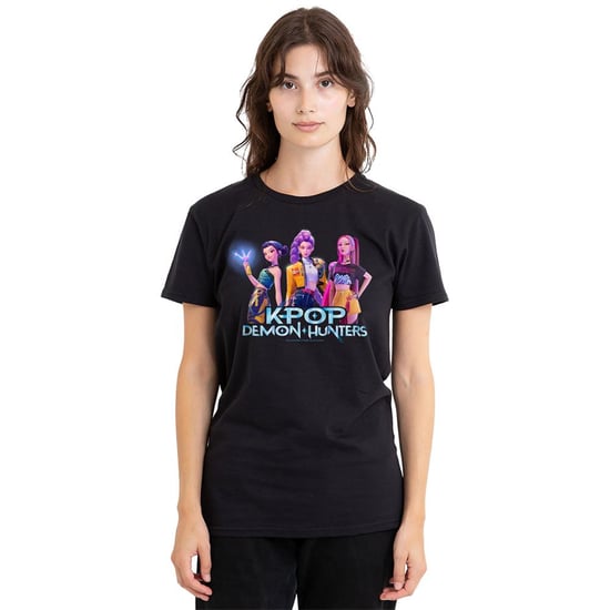 K-Pop Demon Hunters - "Huntrix" T-Shirt für Damen (Schwarz) - Image 4