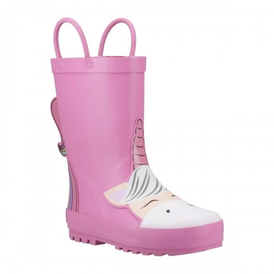 Cotswold - "Puddle" Einhorn Gummistiefel für Kinder (Pink) - Image 1