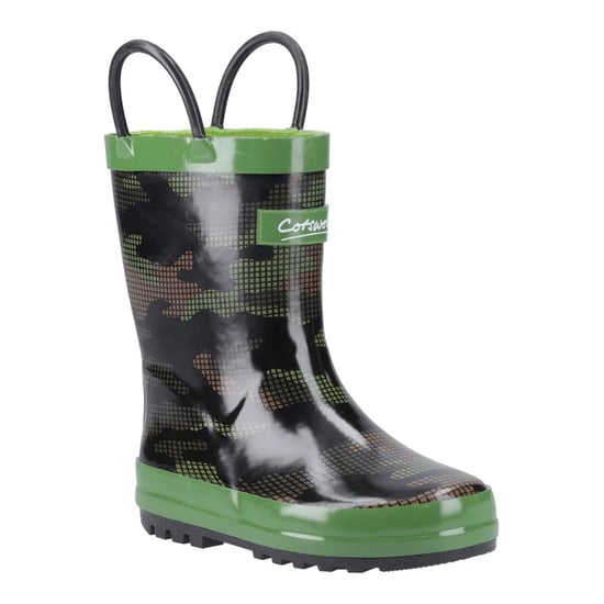 Cotswold - "Puddle" Tarnmuster Gummistiefel für Kinder (Grün/Schwarz) - Image 5
