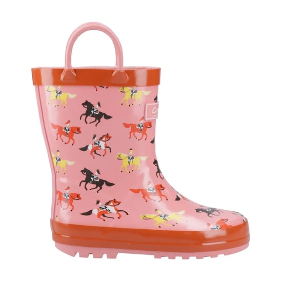 Cotswold - "Puddle" Pferd Gummistiefel für Kinder (Pink/Rot) - Image 1