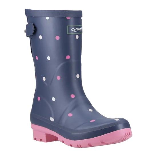 Cotswold - "Clarence" Gepunktet Gummistiefel für Damen, Knöchelhoch (Marine/Pink) - Image 5