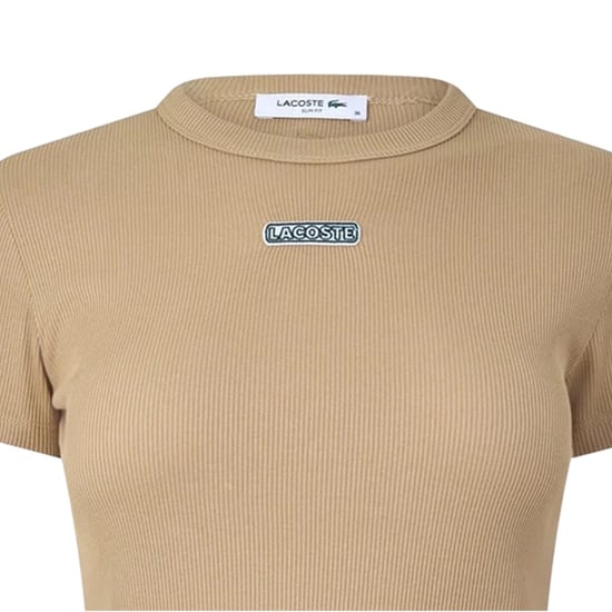 Lacoste - T-Shirt für Damen, Rundhalsausschnitt, Fleece (Beige) - Image 4