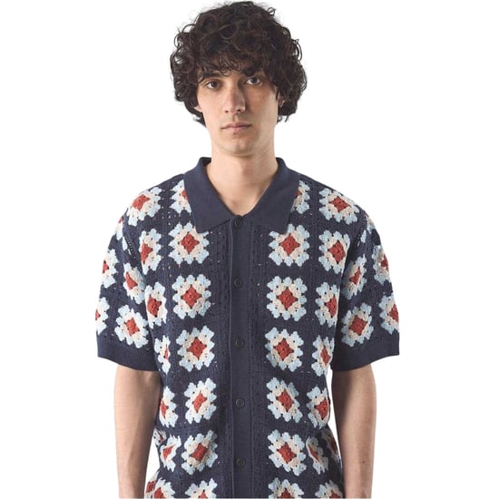 Pretty Green - "Timperley" Hemd für Herren, gehäkelt, Maßgeschneidert (Marine) - Image 4