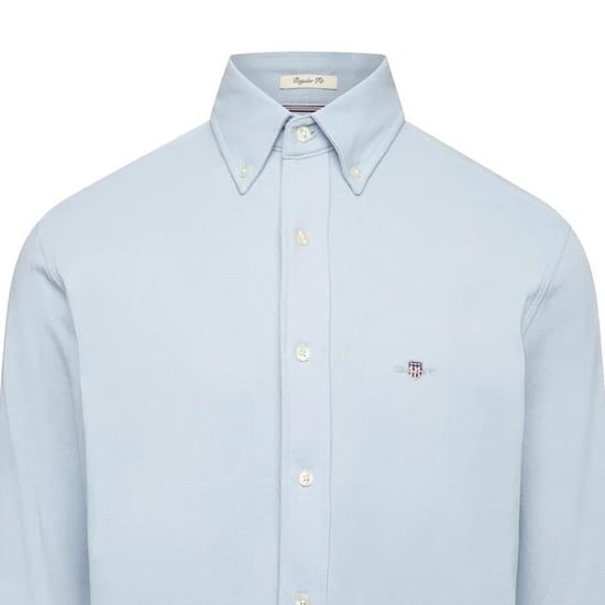 Gant - Hemd für Herren, Piqué, Regulär, Langärmlig (Blau) - Image 3