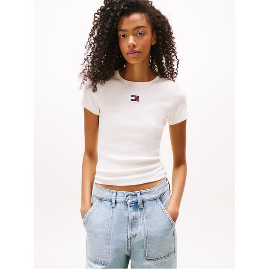 Tommy Jeans - T-Shirt für Damen, gerippt, Regulär (Antikweiß) - Image 2