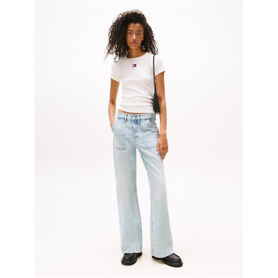 Tommy Jeans - T-Shirt für Damen, gerippt, Regulär (Antikweiß) - Image 3