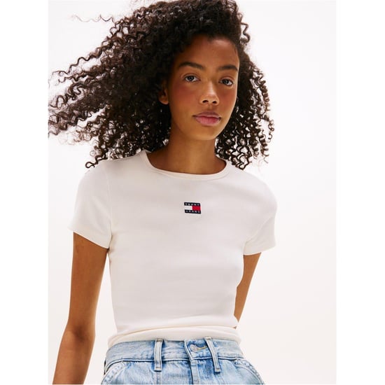 Tommy Jeans - T-Shirt für Damen, gerippt, Regulär (Antikweiß) - Image 5
