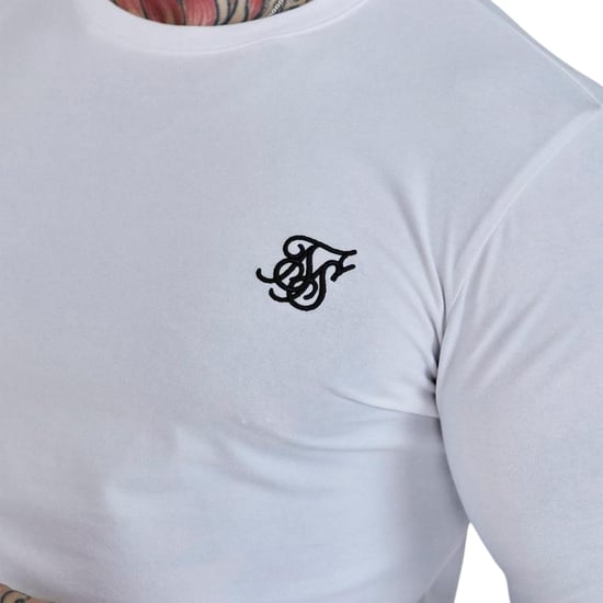 SikSilk - T-Shirt für Herren, Anliegend, Langärmlig (Weiß) - Image 4
