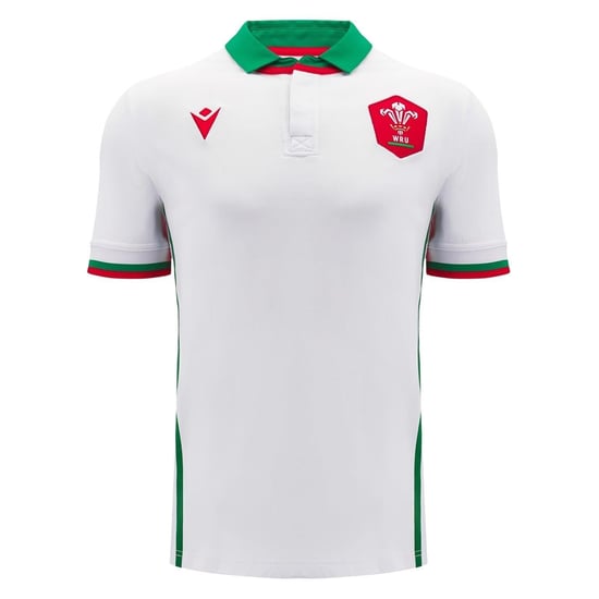 Macron - "24/25" Rugby-Shirt für Herren, Welsh Rugby Union (Weiß/Grün) - Image 1