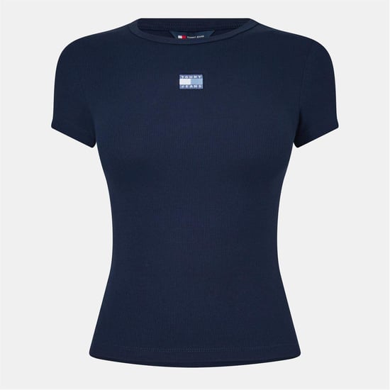 Tommy Jeans - T-Shirt für Damen, gerippt, Regulär (Nachtmarine) - Image 1