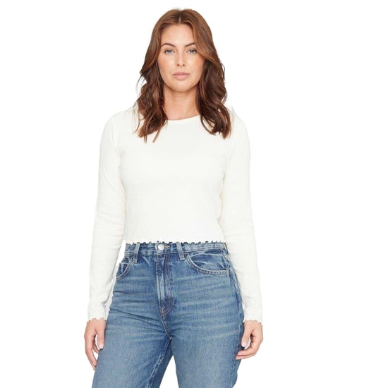 Be You - T-Shirt für Damen, kurz geschnitten, gerippt (Cremefarbe) - Image 2