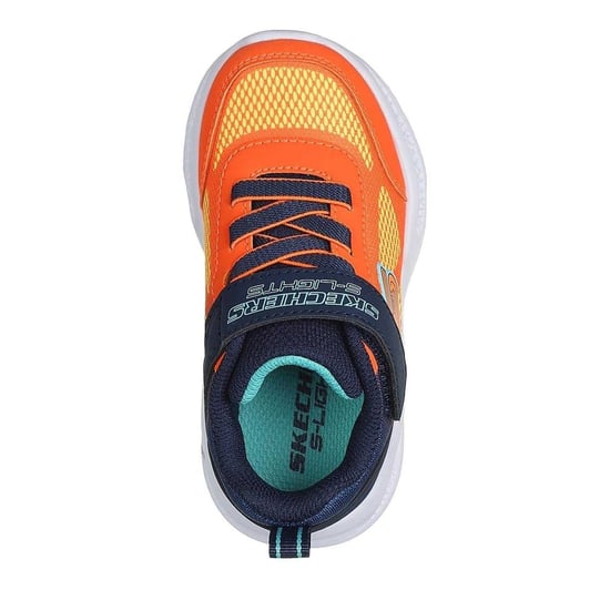 Skechers - "S Lights Flex-Glow Bolt" Sneaker für Jungen, Leder (Orange/Marine) - Image 3