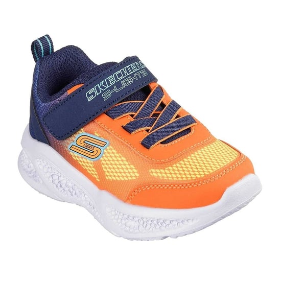 Skechers - "S Lights Flex-Glow Bolt" Sneaker für Jungen, Leder (Orange/Marine) - Image 5