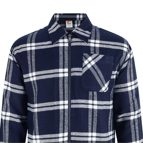 SoulCal - Shacket für Herren, Durchgehender Reißverschluss, Flanell, Langärmlig (Marine) - Image 4