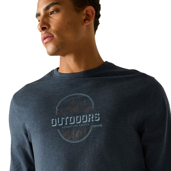 Regatta - "Maylow Outdoors" T-Shirt für Herren, Langärmlig (Marine) - Image 3