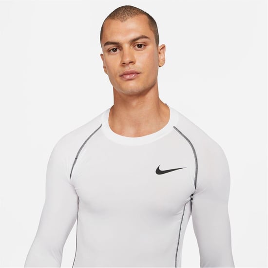 Nike - "Pro Core" T-Shirt für Herren, Langärmlig (Weiß) - Image 3