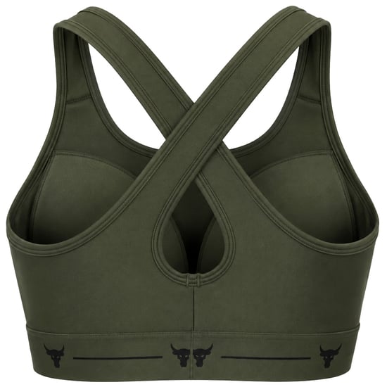 Under Armour x Project Rock Mid Crossback Warrior Damen Khaki Sport-BH - Image 2