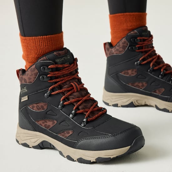 Regatta - "Vendora" Leopard Wanderstiefel für Damen, Kunststoff (Schwarz) - Image 1