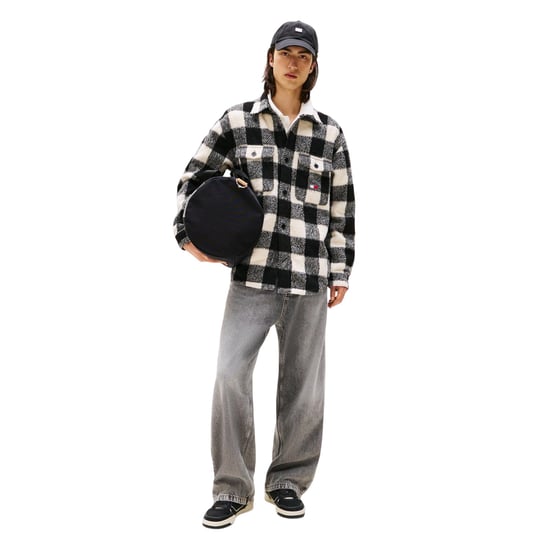 Tommy Jeans - Hemdjacke für Herren, Brusttasche, Flanell (Rot/Schwarz) - Image 1