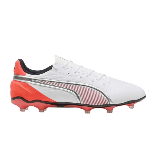Puma - "King Match" Fußballschuhe mit festem Boden für Herren (Weiß/Rot) - Image 2