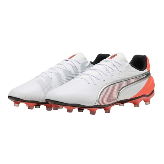 Puma - "King Match" Fußballschuhe mit festem Boden für Herren (Weiß/Rot) - Image 4