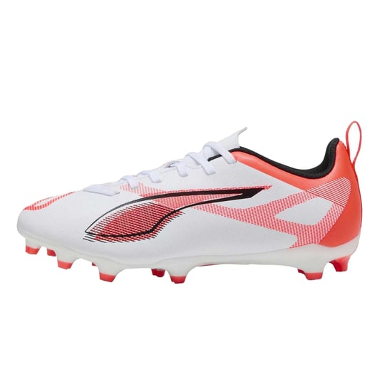 Puma - "Ultra 5 Play" Fußballschuhe mit festem Boden für Kinder (Weiß/Rot) - Image 2
