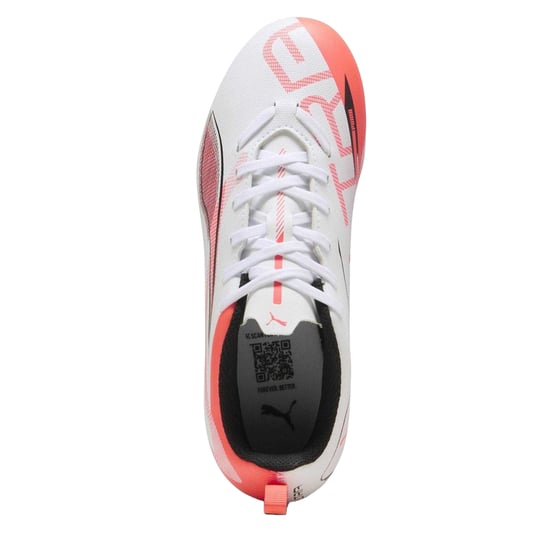 Puma - "Ultra 5 Play" Fußballschuhe mit festem Boden für Kinder (Weiß/Rot) - Image 3