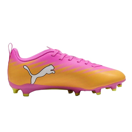 Puma - "Ultra 5 Play" Fußballschuhe mit festem Boden für Kinder (Pink/Orange) - Image 1