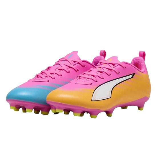 Puma - "Ultra 5 Play" Fußballschuhe mit festem Boden für Kinder (Pink/Orange) - Image 5