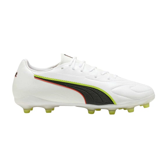 Puma - "King Match" Fußballschuhe mit festem Boden für Herren (Weiß/Schwarz) - Image 1