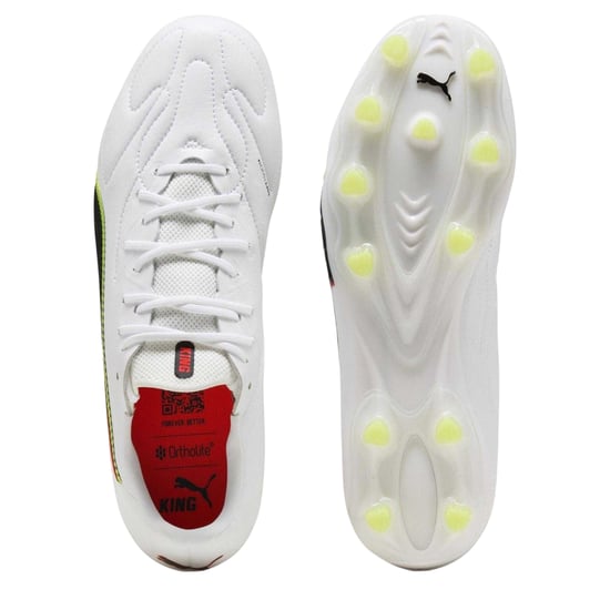Puma - "King Match" Fußballschuhe mit festem Boden für Herren (Weiß/Schwarz) - Image 2