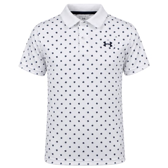 Under Armour Performance Poppie Kinder Weißes Golfpoloshirt - Image 1