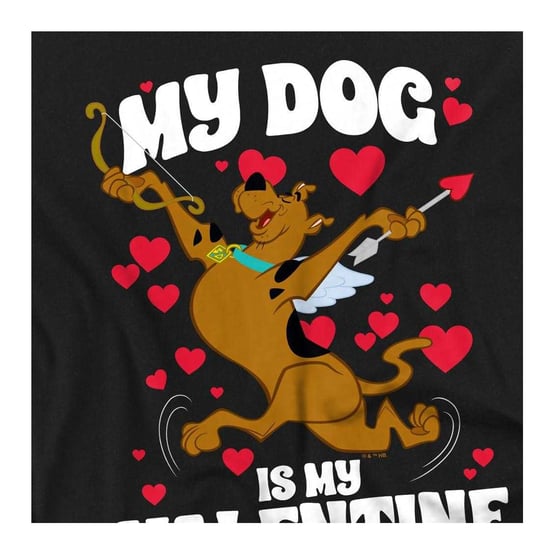 Scooby Doo - "My Dog Is My Valentine" T-Shirt für Kinder (Schwarz) - Image 3
