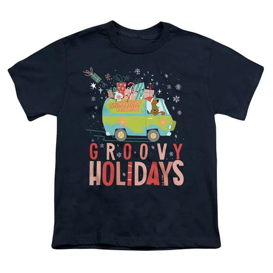 Scooby Doo - "Groovy Holidays" T-Shirt für Kinder, weihnachtliches Design (Marine) - Image 2