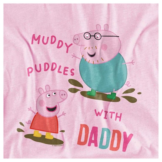 Peppa Pig - "Muddy Puddles With Daddy" T-Shirt für Mädchen, Baumwolle (Hellrosa) - Image 3