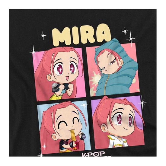 K-Pop Demon Hunters - "Huntrix" T-Shirt für Kinder (Schwarz) - Image 4