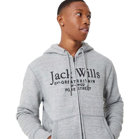 Jack Wills - "Pinebrook" Hoodie mit durchgehendem Reißverschluss für Herren (Grau meliert) - Image 4