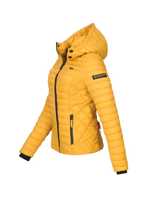 Marikoo Damen Steppjacke Samtpfote mit abnehmbarer Kapuze & Rippbündchen - Image 2