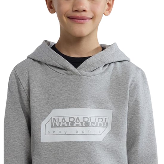 Napapijri - "Kitik" Kapuze mit Kordelzug für Kinder (Grau) - Image 4