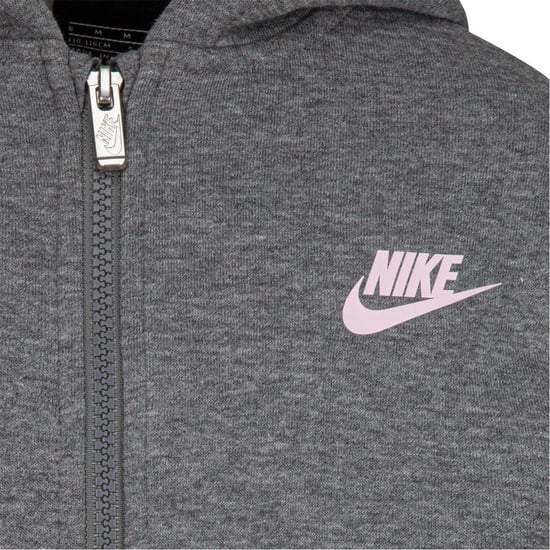 Nike - Hoodie mit durchgehendem Reißverschluss für Kinder, Baumwolle (Dunkelgrau) - Image 5